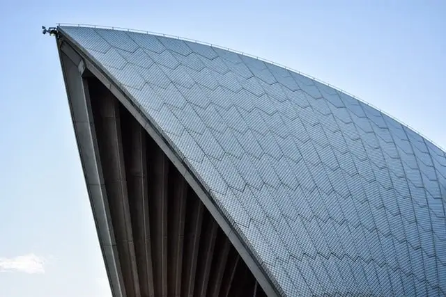 Solar incentives and rebates in Australia, featuring the Sydney Opera House roof under a clear blue sky